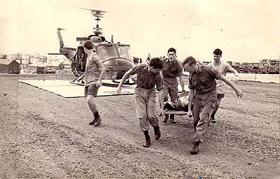 Dustoff arriving at 1 Aust Fd Hosp, Vung tau