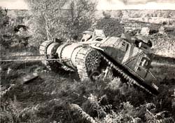 recovering a Lee tank up a steep slope