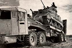 General Grant tank loaded on Scammel Tranporter