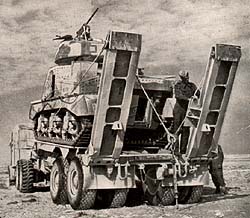 General Grant tank loaded on Scammel Tranporter